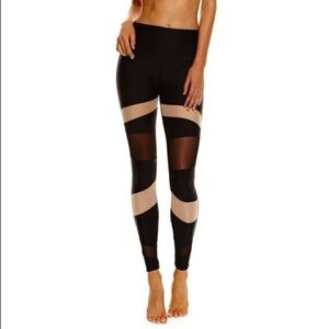 Onzie Bondage Mesh Leggings Black Nude